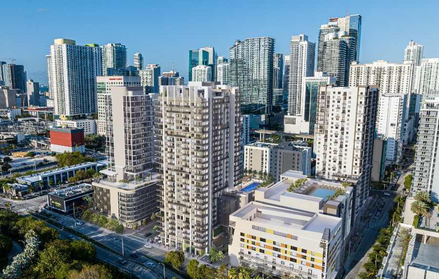 Wohnimmobilie in Miami aus der Vogelperspektive