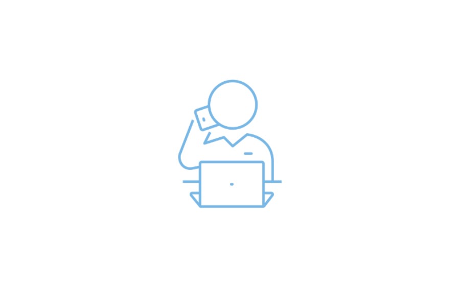 Icon of a person with cell phone and laptop