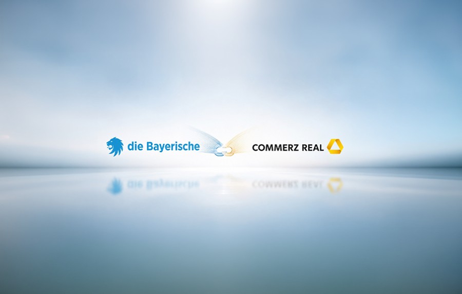 Symbolbild: Die beiden Logos von die Bayerische und Commerz Real - Das Bild wurde mit KI generiert.